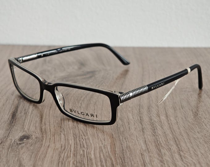 BVLGARI 3005 Eyeglasses Frames - Black Full Rim Acetate 52-16 135 made in Italy