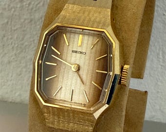 Vintage Seiko 11-4890 Ladies Mechanical Hand Winding Watch SGP Gold Plated 19mm