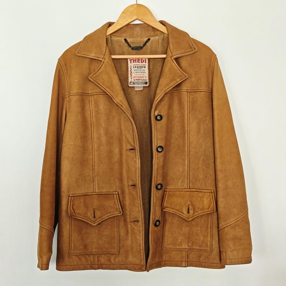 Vintage THEDI Brown Leather Jacket - Men's size M