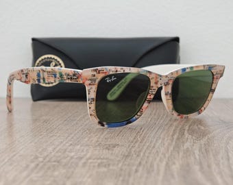Ray-Ban Wayfarer Special Series #2 Rare Print Sunglasses RB 2140-A New York Subway