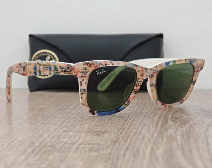 Ray-Ban Wayfarer Special Series #2 Rare Print Sunglasses RB 2140-A New York Subway