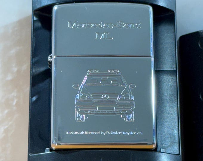 Mercedes-Benz ML-Class Zippo Lighter - 2001 High Polish Chrome - NOS Unfired
