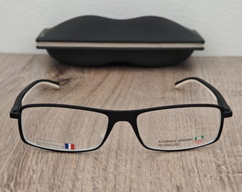 TAG Heuer Automatic TH 0801 Men's Black Eyeglasses Frames – Made in France - NOS