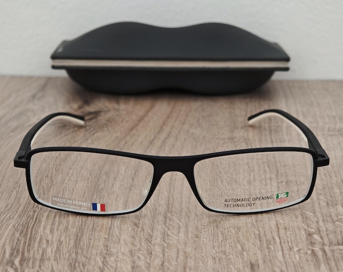 TAG Heuer Automatic TH 0801 Men's Black Eyeglasses Frames – Made in France - NOS