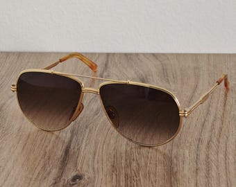 Gerald Genta New Classic 08 Gold Plated Aviator Sunglasses Made in Japan