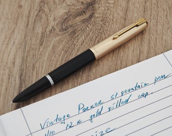 Vintage Parker 51 Demi-size Fountain Pen - 12k Gold Filled Cap