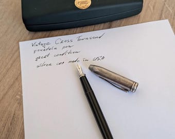 Cross Townsend Fountain Pen - Steel (M) Nib - Silver Cap - made in USA