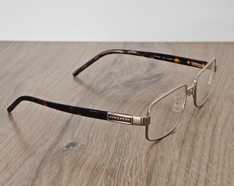 Burberry B 1046 Mens Gold x Tortoise Eyeglasses Frames - NOS