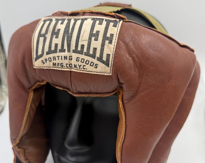 Vintage Benlee Leather Boxing Headgear | 1940 U.S. Army Special Services Memorabilia