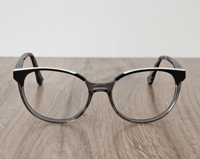 Etnia Barcelona Hannah Bay Eyeglasses Frames Black x White Full Rim Acetate