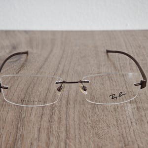 Ray-Ban RB8583 glasögonbågar utan bågar i titan – metallic brun – NOS bild 6