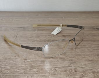 Ic! Berlin "Paxton" Eyeglasses Frames Made in Germany - Matte Silver RX Glasses Frames - NOS