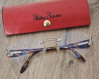 Paloma Picasso by Metzler mod. 8404 Rimless Eyeglasses Frames Made in Germany c. 1990's