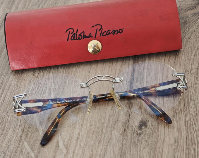 Paloma Picasso by Metzler mod. 8404 Rimless Eyeglasses Frames Made in Germany c. 1990's
