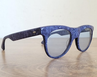 Vintage Alain Mikli A.M.88 0133 Blue Marble Sunglasses Hand Made in France RARE