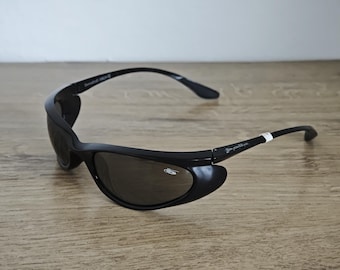 Bolle Downdraft 10829 Black Wrap Around Sunglasses Made in France - NOS - c. 2000s Y2k