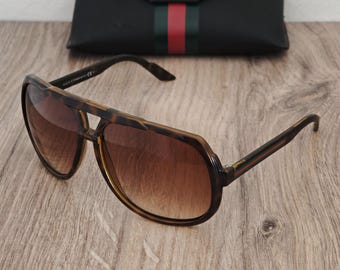 GUCCI GG 1622/S Oversized Tortoise Aviator Sunglasses Made in Italy