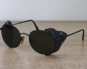 Vintage Giorgio Armani Sunglasses – Leather Side Shields, Made in Italy