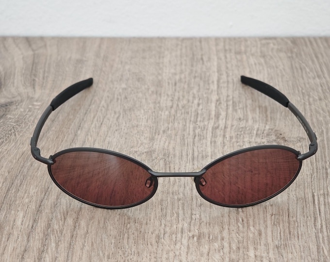 Smith Optics Bluesman Oval Metal Sunglasses – Graphite, Made in Italy (Y2K)