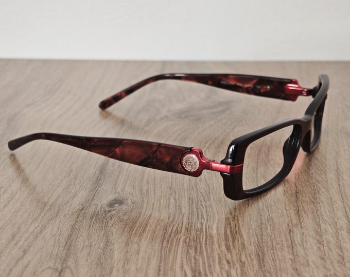 VERSACE Medusa mod. 3104 Cherry Marble Eyeglasses Frames Made in Italy - NOS