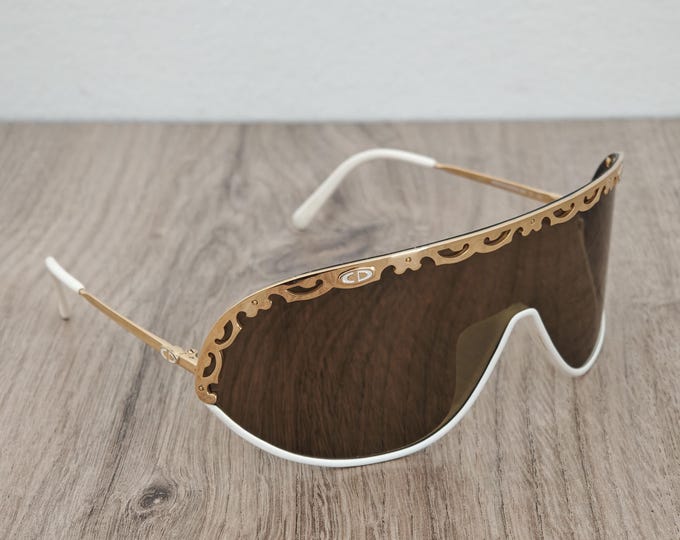 Christian Dior 2501 Shield Mask Sunglasses Made in Austria - Vintage c. 1980's