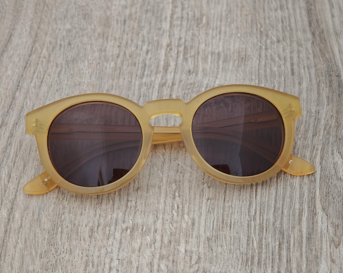Kaleos Ocean Keyhole Bridge Sunglasses - Honey Yellow x Brown Acetate