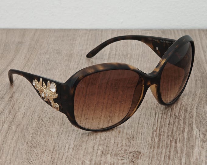 VERSACE Mod. 4244-B Women's Oversized Tortoise Sunglasses Made in Italy