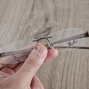 Ray-Ban RB8583 glasögonbågar utan bågar i titan – metallic brun – NOS bild 2