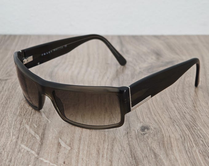 PRADA SPR 07F Dark Olive Green Acetate Sunglasses - Marcello Mastroianni 8 1/2
