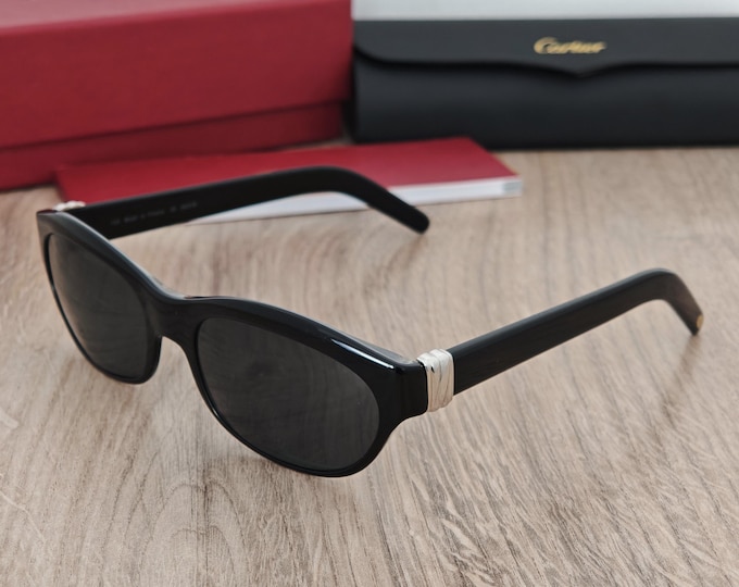 Cartier Women's Black x Platinum Sunglasses - Joyce de Cartier 54-18 135 mm