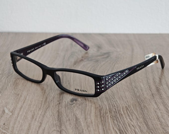 PRADA VPR 07L Women's Eyeglasses Frames with Rhinestones Made in Italy - NOS