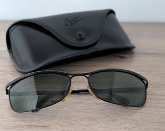 Vintage PERSOL 2099-S Black Wrap Around Sunglasses Made in Italy - MINT - RARE