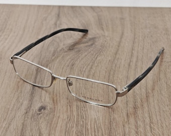 Burberry B 1043 Silver Eyeglasses Frames, Full Rim, NOS