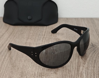 Cutler & Gross of London Black Wrap Around Sunglasses - Vintage - 1990's - RARE