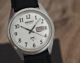 Seiko Automatic DX 6106-8009 Rare Arabic Numerals Watch - Linen Dial - Serviced Vintage c. 1969