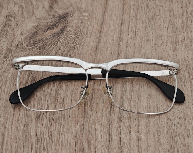 Vintage Metzler JK 1/10 12K White Gold Filled Eyeglasses Frames - c. 1960's Germany