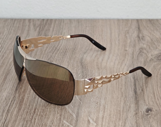 Jean Paul Gaultier SJP 062 Vintage Gold Shield Sunglasses - c. 2000's (Y2K)