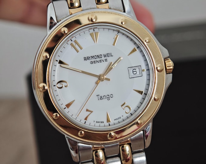 Raymond Weil Tango 5560 Two Tone Date Watch - MINT