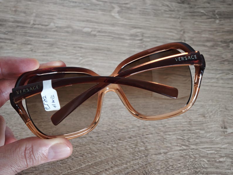 Gafas de sol VERSACE 4114 de gran tamaño con diseño de llave griega para mujer, fabricadas en Italia - NOS - c. 2000 imagen 7