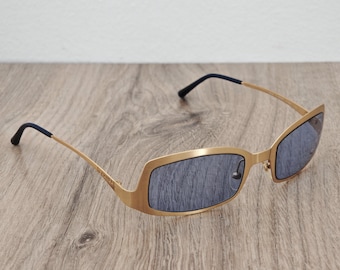 CHANEL 4022 Vintage Sunglasses - Gold x Blue - c. 1990s - 2000s - RARE