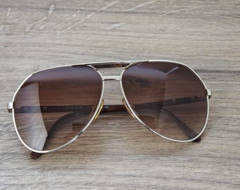 Vintage John Sterling Oversized Aviator Sunglasses – Gradient Brown - Made in Italy