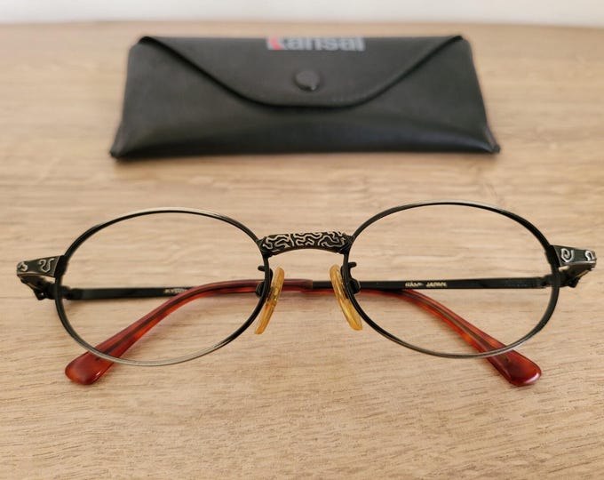 Vintage Kansai Yamamoto Oval Eyeglasses Frames Made in Japan