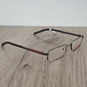 PRADA VPS 52A Full Rim Gunmetal Eyeglasses Frames Made in Italy - NOS