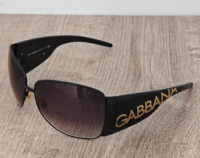 Dolce & Gabbana DG 2014 Women's Black Oversized Sunglasses Made in Italy - 2000's - NOS - Y2K