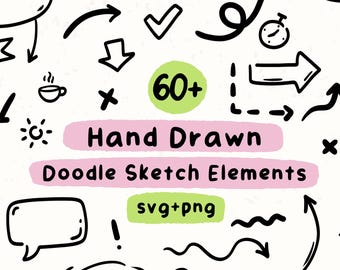 Hand Drawn Arrows & Speech Bubbles Clipart Planner Icons PNG SVG  Doodle Sketch Notes Elements