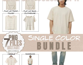 Comfort Farben T-Shirt Mockup | 1717 Schweres Modell | Elfenbein, Jinu Variationen