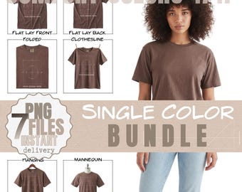 Comfort Farben T-Shirt Mockup | 1717 Schweres Modell | Diamant & Espresso Farben