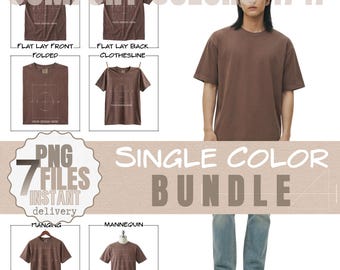 Comfort Farben T-Shirt Mockup | 1717 Schweres Modell | Espresso & Jinu Farben