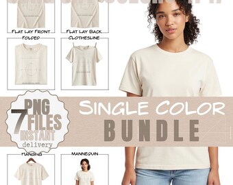 Comfort Farben T-Shirt Mockup | 1717 Schweres Modell | Elfenbein, Savannah Farben