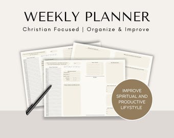 Christian Weekly Planner | Faith Based, Devotional (PDF Printable)